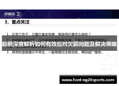 赵鹏深度解析如何有效应对欠薪问题及解决策略